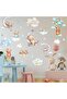 Wall Decals Decor, Bear Sleeping on The Moon and Stars Cute Wall Stickers