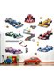 Racing Cars Wall Stickers - Vehicles & Roads Wall Decals for Boys' Bedroom, Nursery, Playro