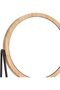 Round Tabletop Mount Dressing Table Mirror with Silver and Bamboo Rim-1X/5X Magnification, 18.3 x 7.3 x 20.7 cm - 2