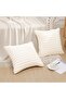 Faux Fur Plush Throw Pillow Covers 18x18 Set of 2 - Cream White - 6