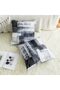 Black & White Velvet Abstract Pillow Covers Set of 2, 18x18 inch - 4