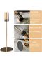 Golden Candlestick Holders, Set of 3 Taper Candle Holders