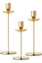 Candlestick Holders - French Gold Taper Candle Holders, 3 Pc with Drip Protectors