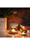 Metal Wooden Wax Melt Burner with 100ml Ceramic Bowl, Aromatherapy Oil Diffuser - 4