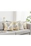 Decorative Throw Pillow Case Cushion Cover Gold Stamping Leaves 18x18 inches Set of 4 - 4