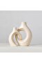 White Ceramic Candle Holder, Modern Minimalist Taper Candle Holder, Ivory - 6