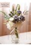 Artificial Silk Dahlia Flowers Bouquet - White and Blue - 4