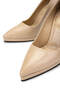 Women's Genuine Leather Beige Heeled Shoes - 4