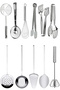 11 Piece Presentation Preparation Spatula, Ladle, Colander, Food Preparation Set, Serving Tongs Products