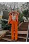 Women's Wide Leg Orange Wide Leg Jeans - 6