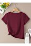 V-Neck Tiny Heart Printed Summer Women's T-Shirt - 2