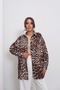 Digital Printed Thin Knitwear Leopard Pattern Oversize Shirt - 2