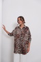 Digital Printed Thin Knitwear Leopard Pattern Oversize Shirt - 5