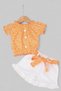 Girl's 2-3-4-5-6 Years Old Summer Flower Printed Bluzlu Muslin Shorts with Belt Stylish Holiday Girl's Suit - 2