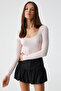 Youpes Women's Regular Fit Zippered High Waist Lined Short Black Skirt - 4