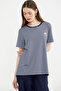 Combed Cotton T-Shirt with Striped Embroidery Detail - Navy Blue - 4