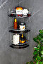 Triple Shampoo Holder with Crystal Shelf and Chrome Lamas Adhesive Bathroom Organizer Corner Shelf - 2