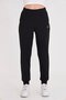 Women's Rubber Leg Cotton Sweatpants Black 5608-S - 3