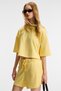 Nua women's comfort fit yellow shorts with stretch fabric cord - 4