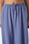 Women's Trend Cool Fabric Indigo Waist Elastic Pocket Comfortable Fit Long Skirt - 7