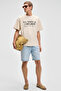 Vyro Men's Print Detailed 100% Organic Cotton Crew Neck Oversize Vanilla T-Shirt - 2