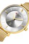 Ladies/Girls 9037 Stainless Quartz Buckle Round Water Resistance Analog Wrist Watch - Gold