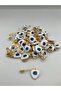 Evil Eye Bead with Yellow Safety Pin 50 Pieces - 2