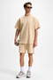 Donyel Men's Crew Neck Short Sleeve Regular Beige T-Shirt - 3