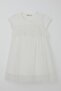 Girl's Dress Embroidered Tulle 2-6 Years, White