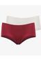2 Pack Bamboo Hipster Slip Panties Burgundy Cream