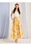 Yellow Floral Pleated Maxi Skirt - 2