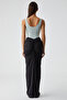 Chiles Women's Slim Round Neck Sleeveless Snap Fastener Mint Green Blouse - 6