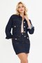 Navy Blue/Indigo Denim Jacket Jean Skirt Denim Set - 3