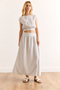 Women's Blue Striped Back Drop Six-Striped Striped Crop Muslin Blouse Blz-19002990 - 5