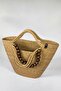 Liora Stylish Straw Bag with Natural Wood Bead Detail - 3