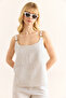 Women's Blue Ring Accessory Striped Muslin Bell Blouse Blz-19002958 - 6