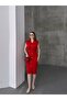 Women's Gathered Zero Sleeve Heart Button Detailed Stylish Dress - 2