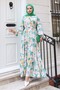 Patterned Hijab Dress Green 523 - 5