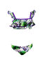 Tropical Print Ruffle Uv50 Girls Bikini Set by Nessi Byrd