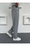 Pleated Baggy Fabric Trousers Gray - 2