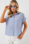 Women's Striped Short Sleeve Shirt 20324 - Indigo - 4