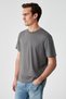 Solo Men's 100% Organic Cotton Thick Textured Comfort Fit Crew Neck Gray T-Shirt - 4