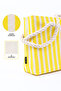 Yellow Shk234 Canvas Fabric Single Compartment Line Patterned Travel, Picnic and Beach Bag - 5