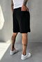 Cotton Men's Woven Elastic Waist Black Capri Shorts Ke-7005 - 2