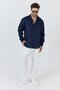 Men's Bian 100% Linen Shirt Navy Blue - 3