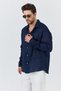 Men's Bian 100% Linen Shirt Navy Blue - 7