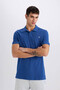 Slim Fit Blue Men's Polo Neck T-Shirt D7665Ax/Be815 - 4