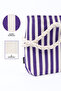 Purple Shk234 Canvas Fabric Single Compartment Line Patterned Travel, Picnic and Beach Bag - 5