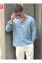 Men's Bian 100% Linen Shirt Blue - 5