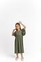 Robe Embroidered Linen Dress 2-7 Years Khaki Green - 2